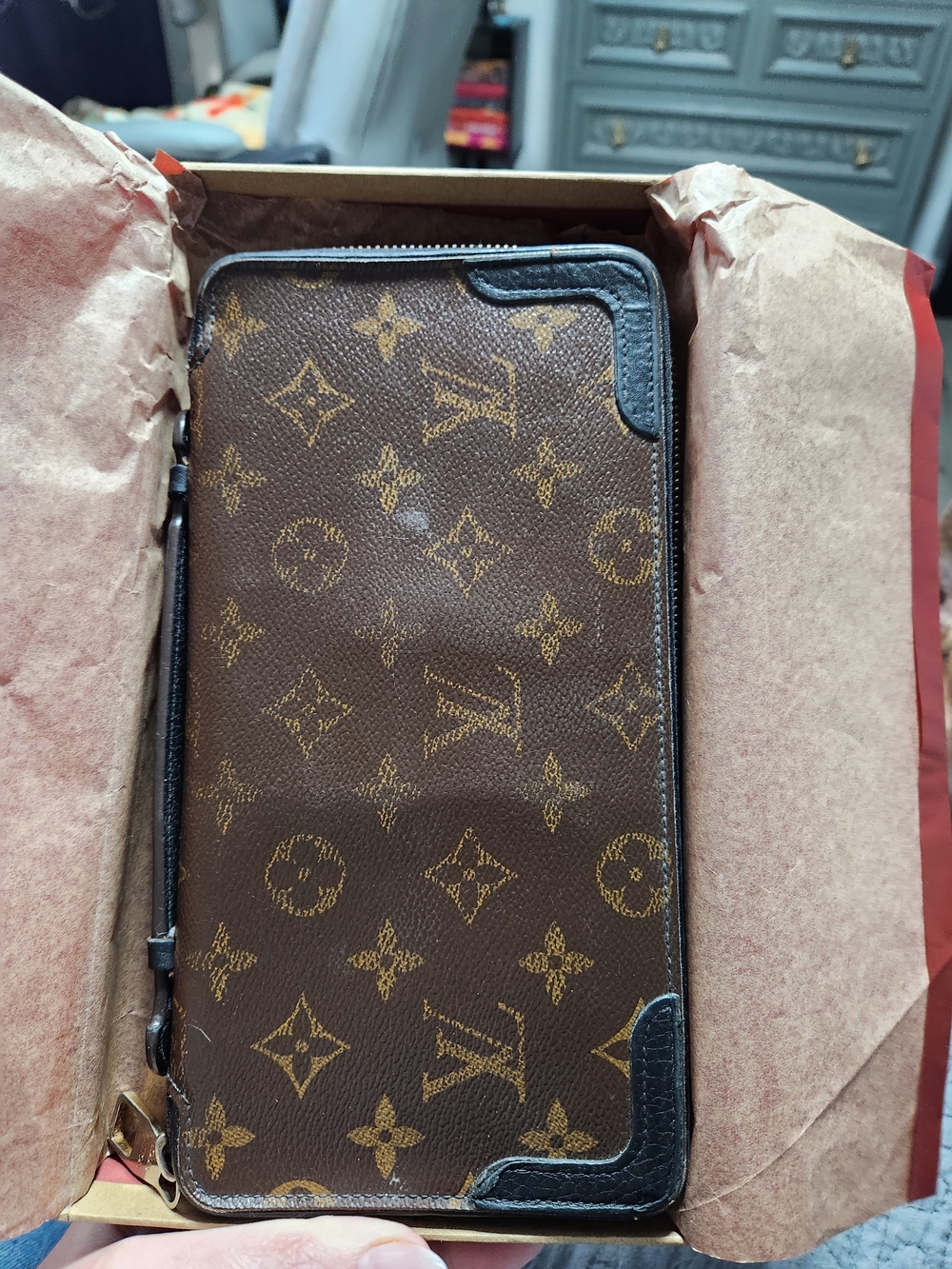 Louis Vuitton Monogram Brown & Gold Zip Tablet Sleeve